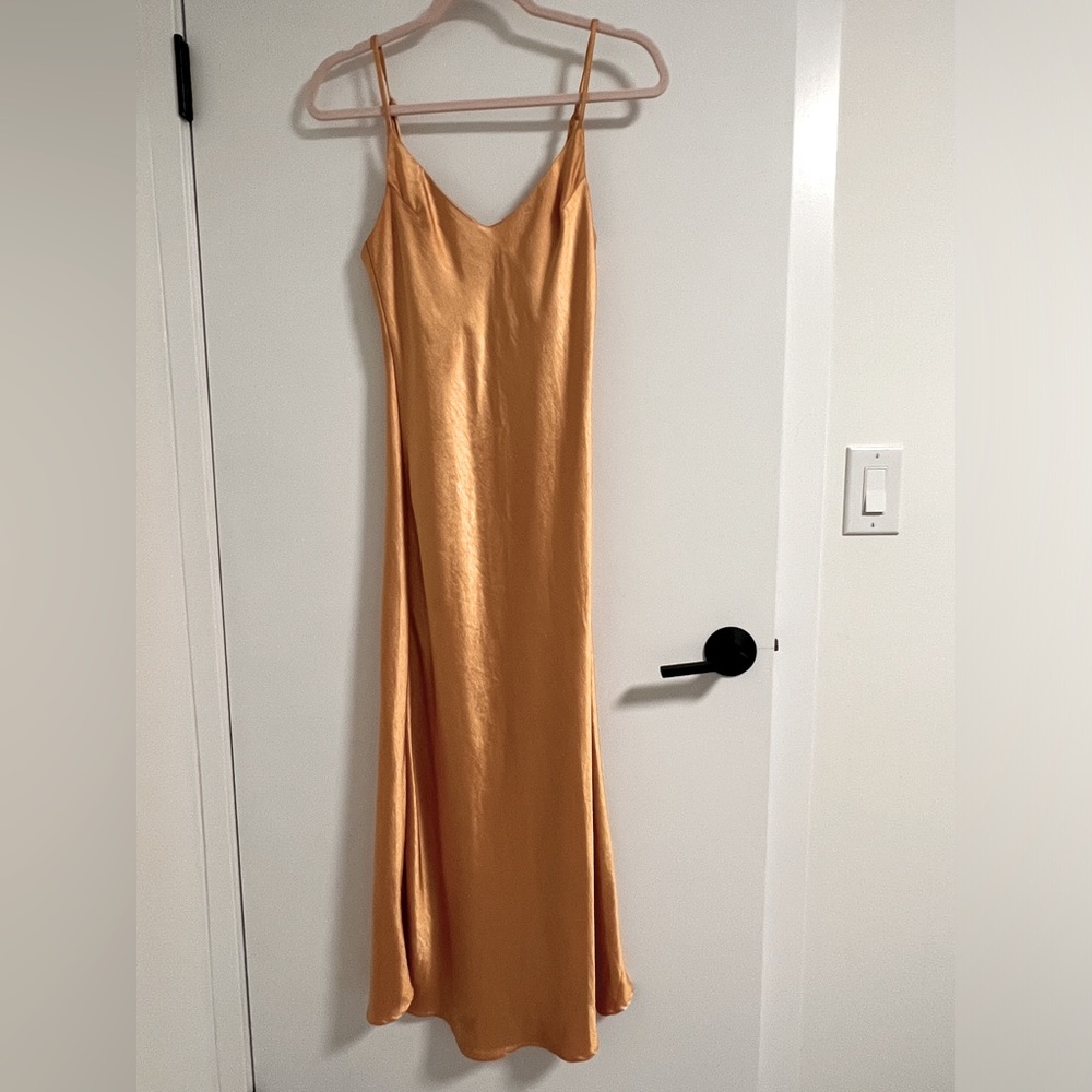 OAK + FORT golden/yellow midi dress